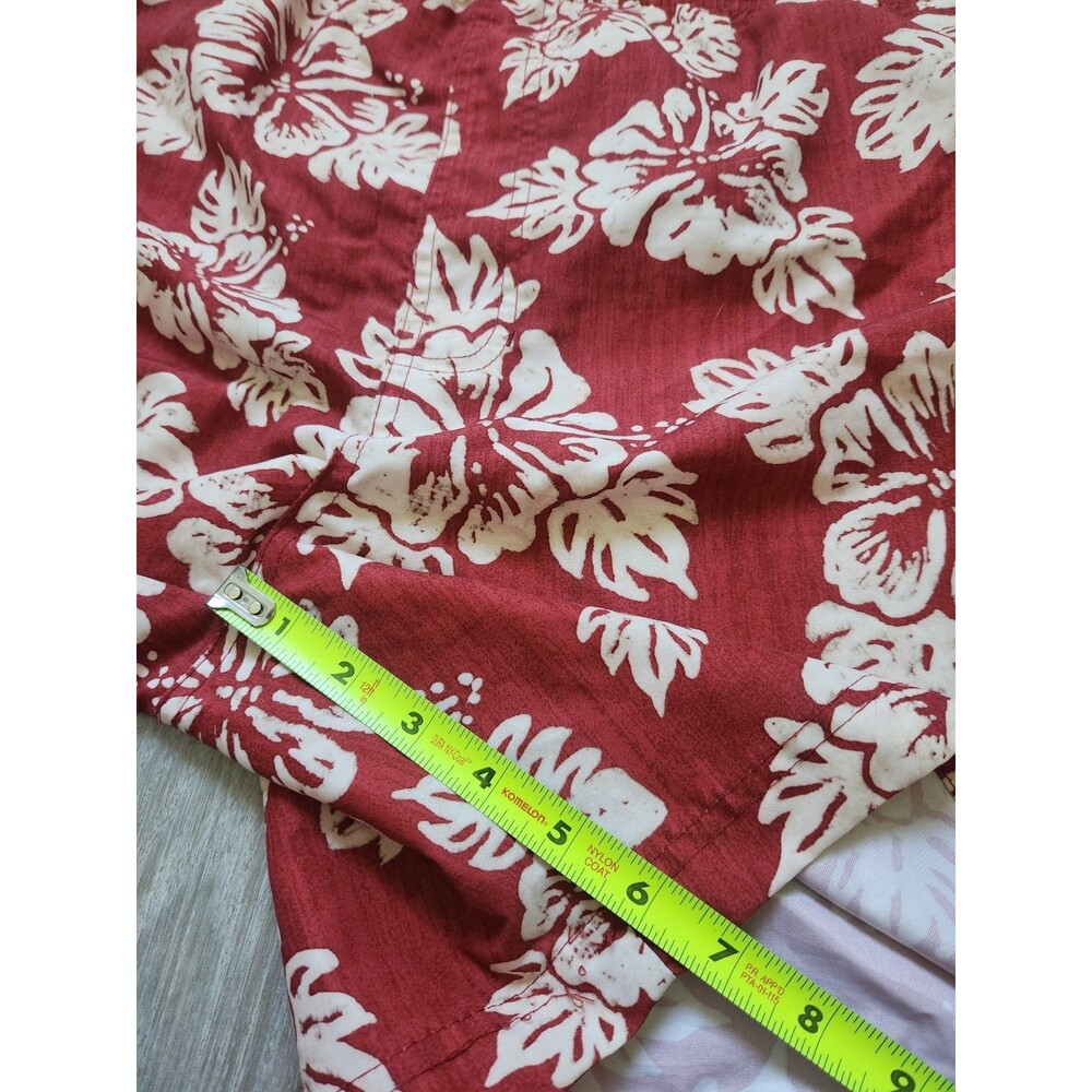 OP Red Hawaiian Floral Board Shorts Men’s 2XL Red White Swim Trunks Surf Beach - Picture 8 of 9